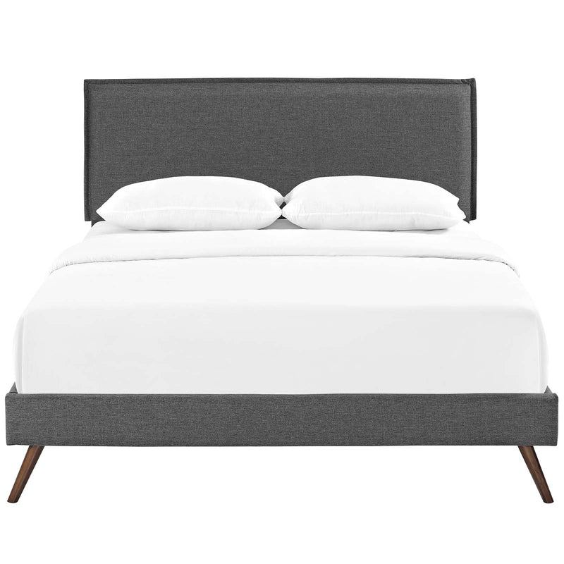 Amaris King Fabric Platform Bed with Round Splayed Legs