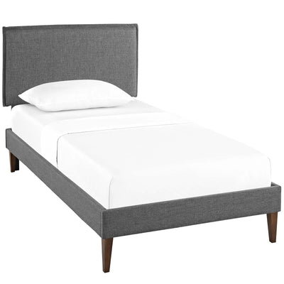 Amaris Fabric Platform Bed with Squared Tapered Legs