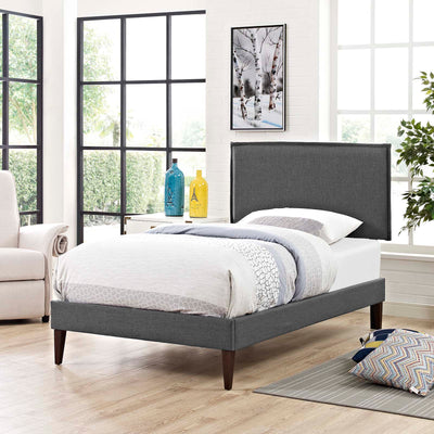 Amaris Fabric Platform Bed with Squared Tapered Legs