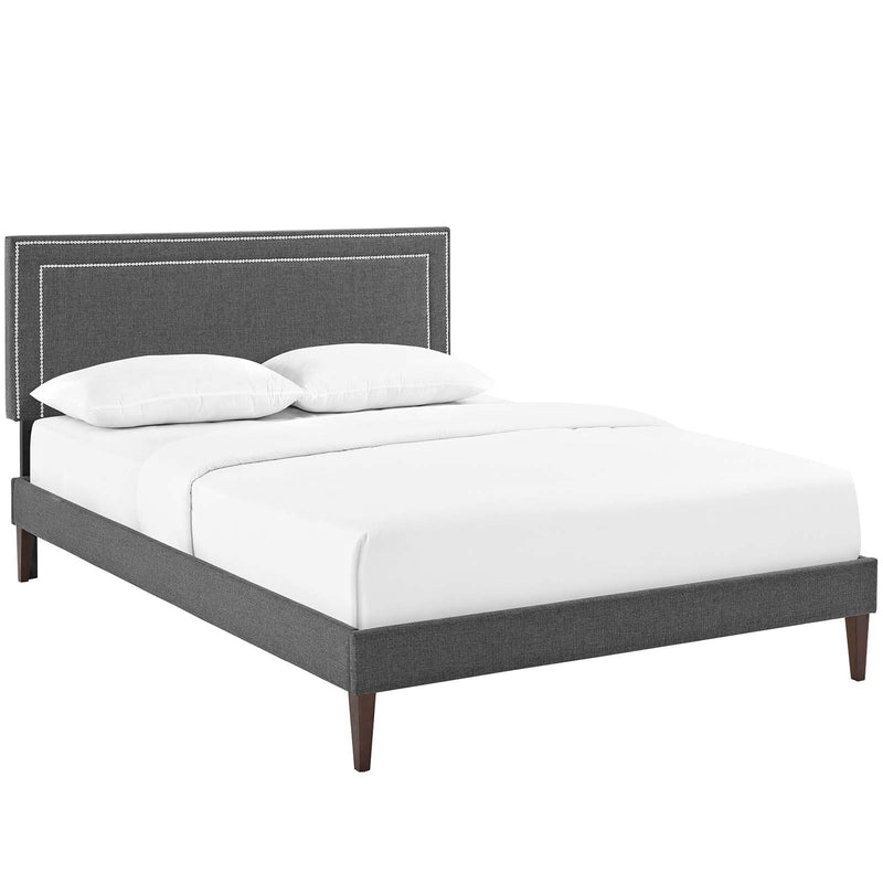 Virginia Fabric Platform Bed with Squared Tapered Legs