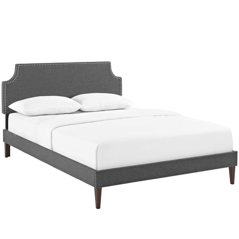 Corene Fabric Platform Bed with Squared Tapered Legs