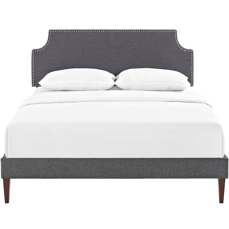 Corene Queen Fabric Platform Bed with Squared Tapered Legs
