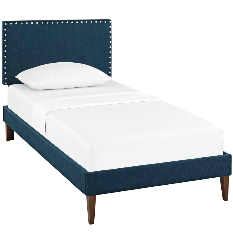 Macie Fabric Platform Bed with Squared Tapered Legs