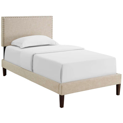 Macie Fabric Platform Bed with Squared Tapered Legs