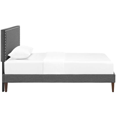 Macie Fabric Platform Bed with Squared Tapered Legs