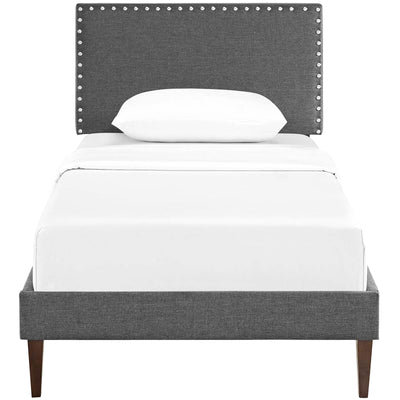 Macie Fabric Platform Bed with Squared Tapered Legs