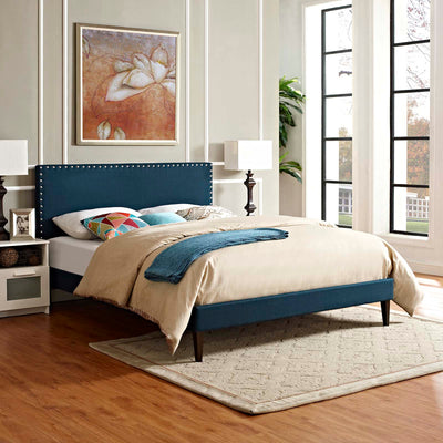 Macie Full Fabric Platform Bed with Squared Tapered Legs