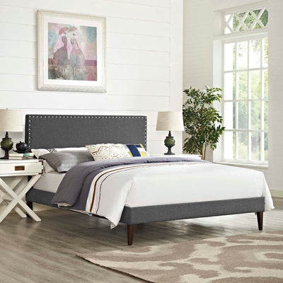 Macie Full Fabric Platform Bed with Squared Tapered Legs