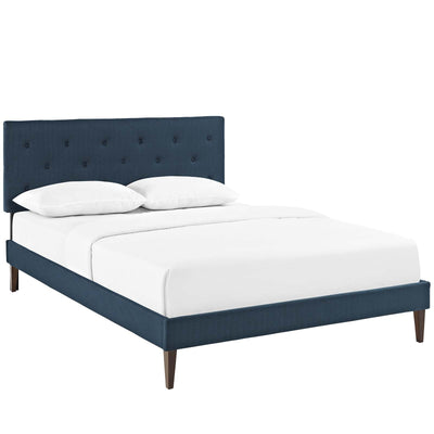 Tarah Fabric Platform Bed with Squared Tapered Legs