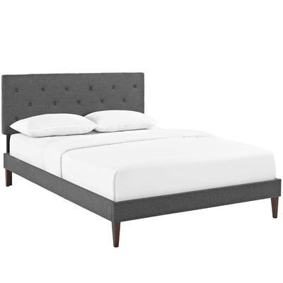 Tarah Fabric Platform Bed with Squared Tapered Legs
