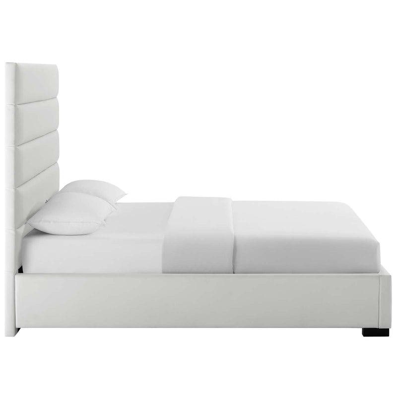 Genevieve Queen Faux Leather Platform Bed
