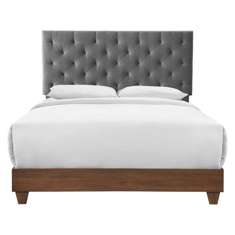 Rhiannon Diamond Tufted Upholstered Fabric Queen Bed