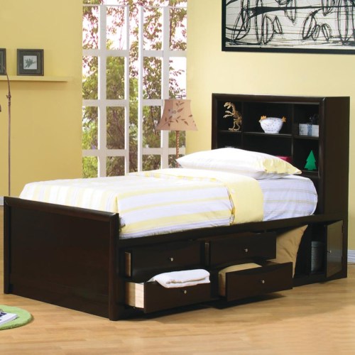Phoenix Twin Bookcase Bed with Underbed Storage
